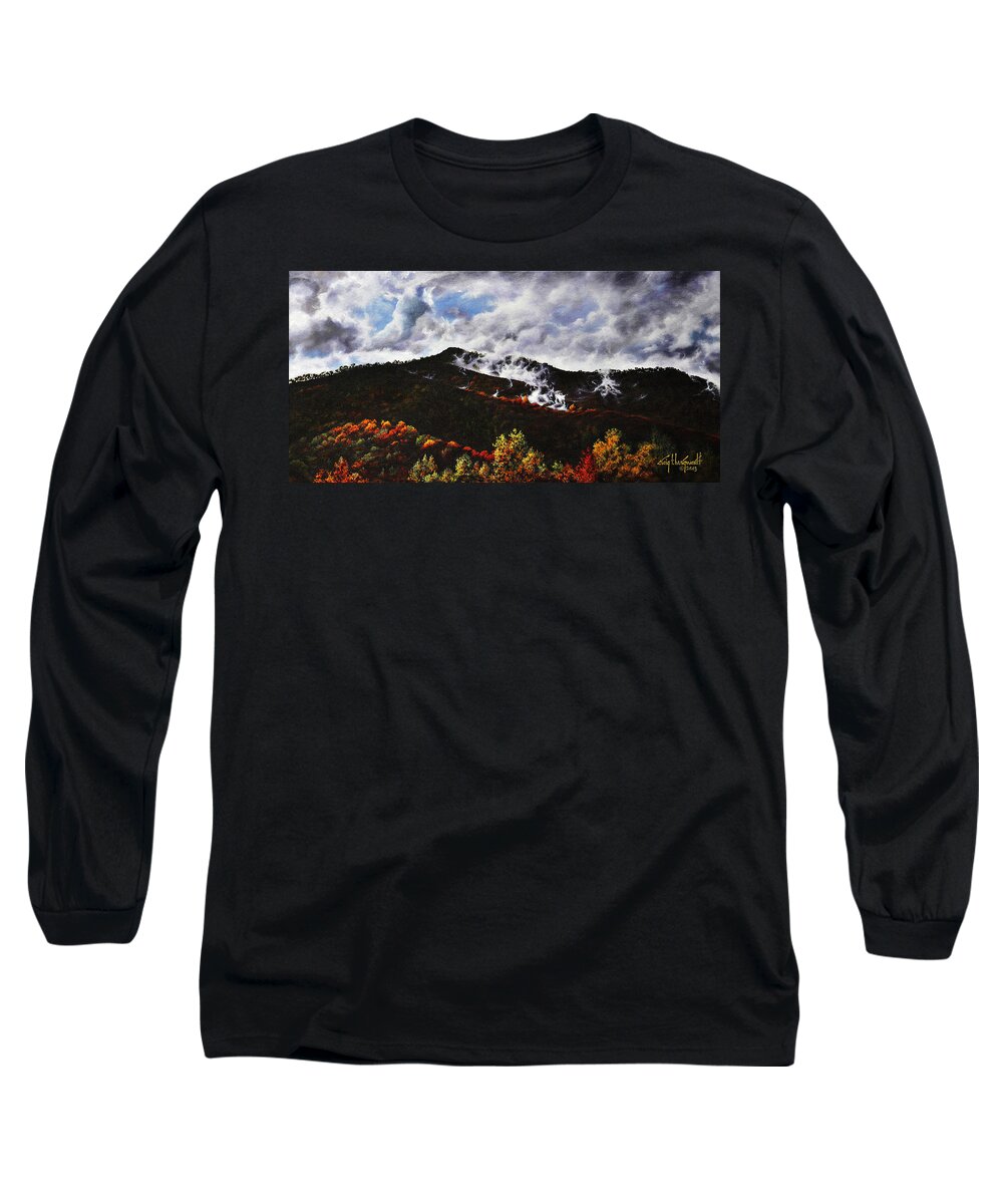 Smoky Mountains Long Sleeve T-Shirt featuring the painting Smoky Mountain Angel Hair by Craig Burgwardt