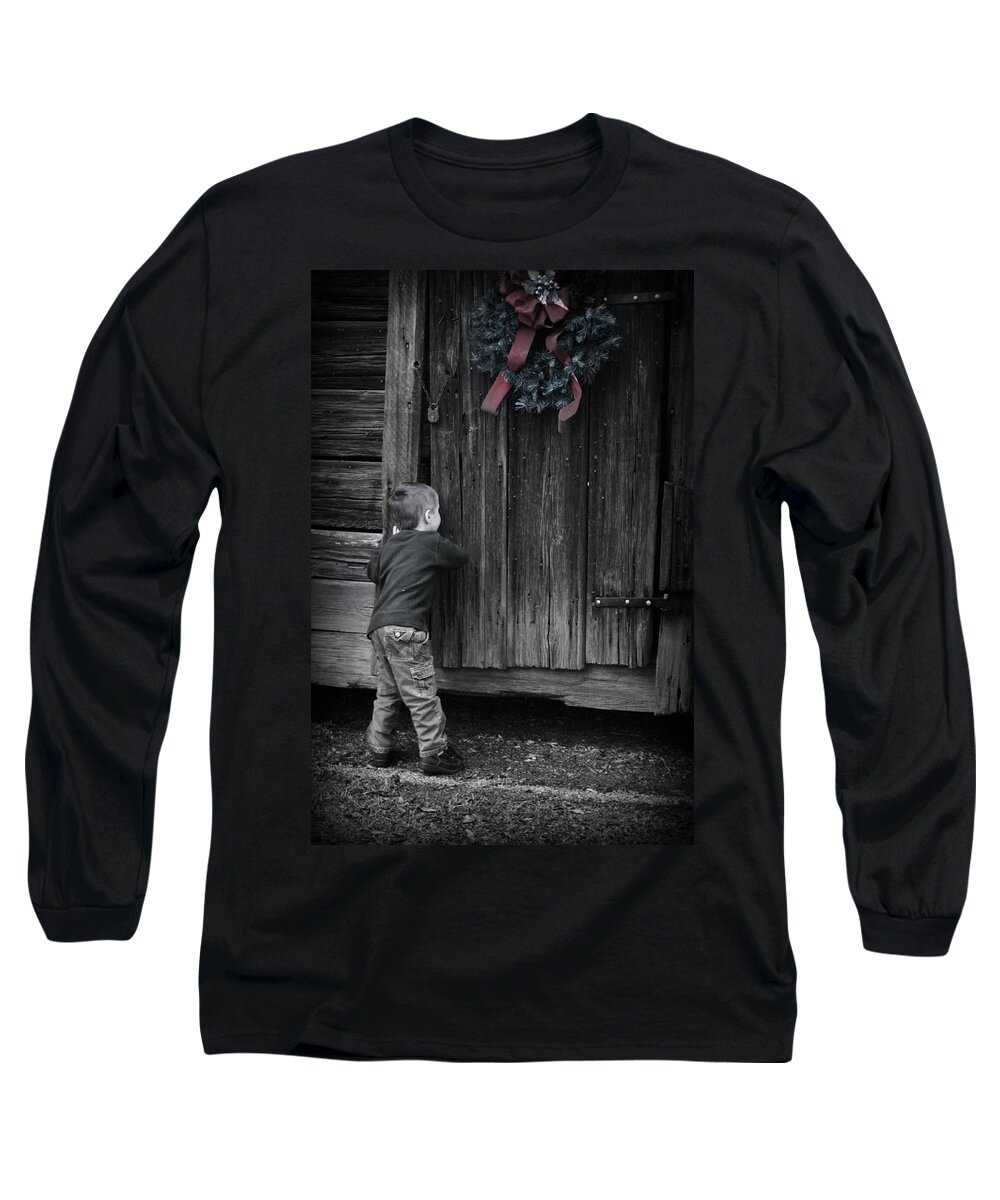 Kelly Hazel Long Sleeve T-Shirt featuring the photograph Sneaking a Peek by Kelly Hazel