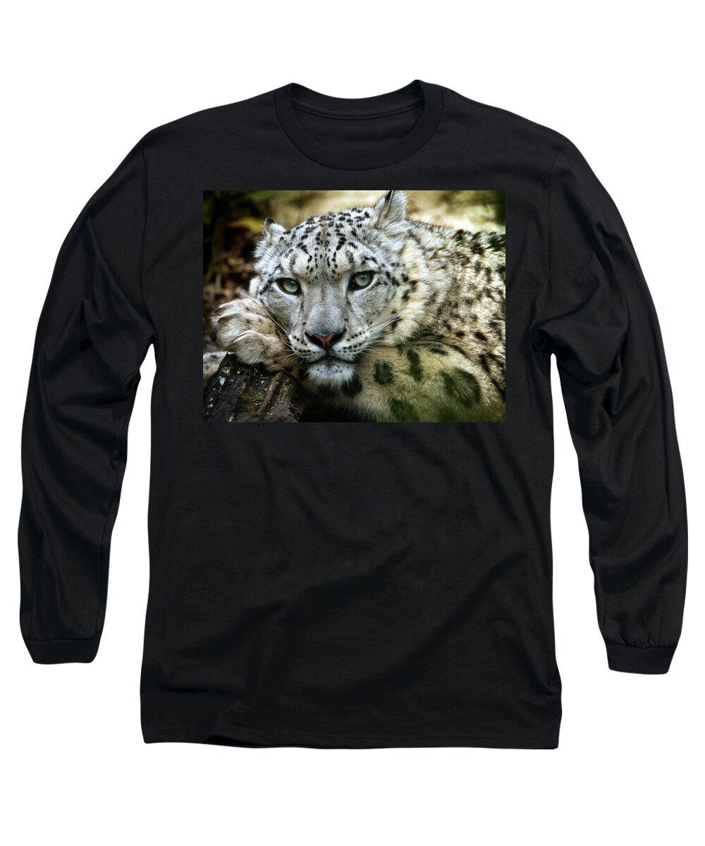 Animal Long Sleeve T-Shirt featuring the photograph Snow Leopard by Chris Boulton