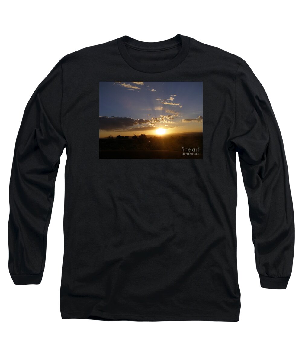 Solar Eclipse Long Sleeve T-Shirt featuring the photograph Solar Eclipse Sunset by LeLa Becker