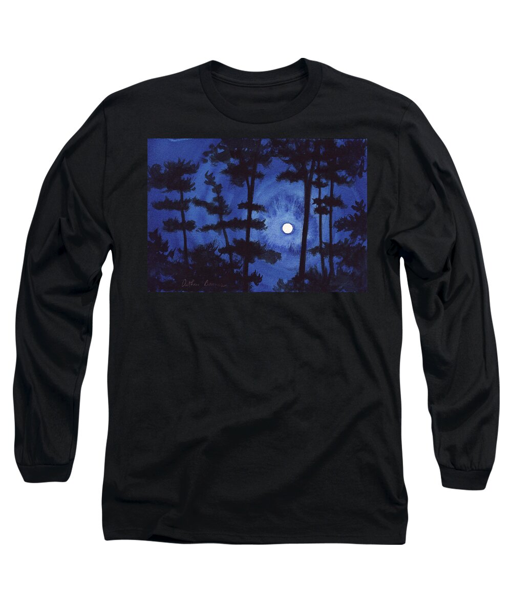 Nocturnes Long Sleeve T-Shirt featuring the painting Southern Moon by Arthur Barnes