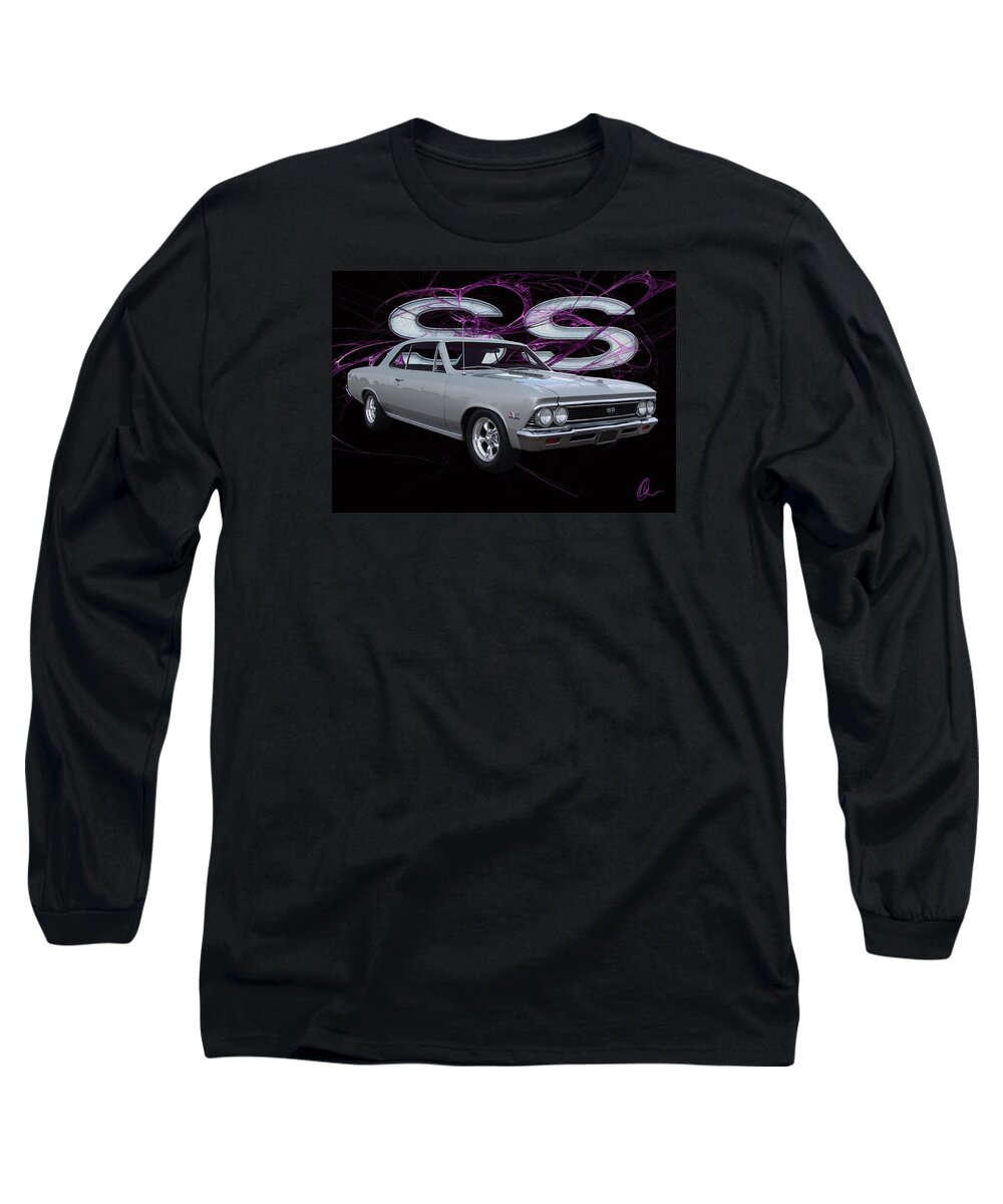 Chevy Long Sleeve T-Shirt featuring the digital art Ss 396 by Chris Thomas