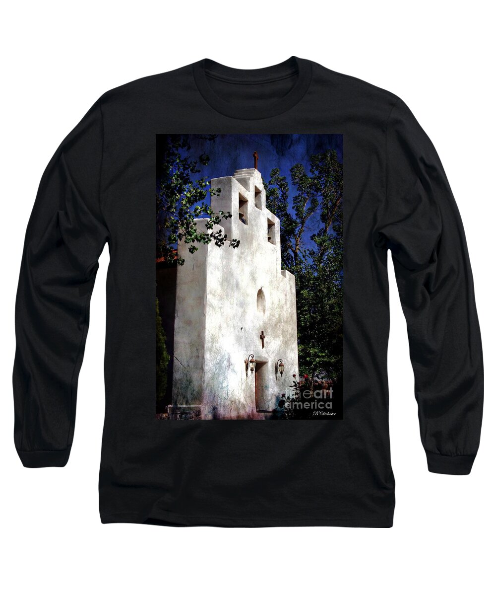 St. Francis De Paula Catholic Church Tularosa New Mexico Long Sleeve T-Shirt featuring the photograph St. Francis de Paula by Barbara Chichester