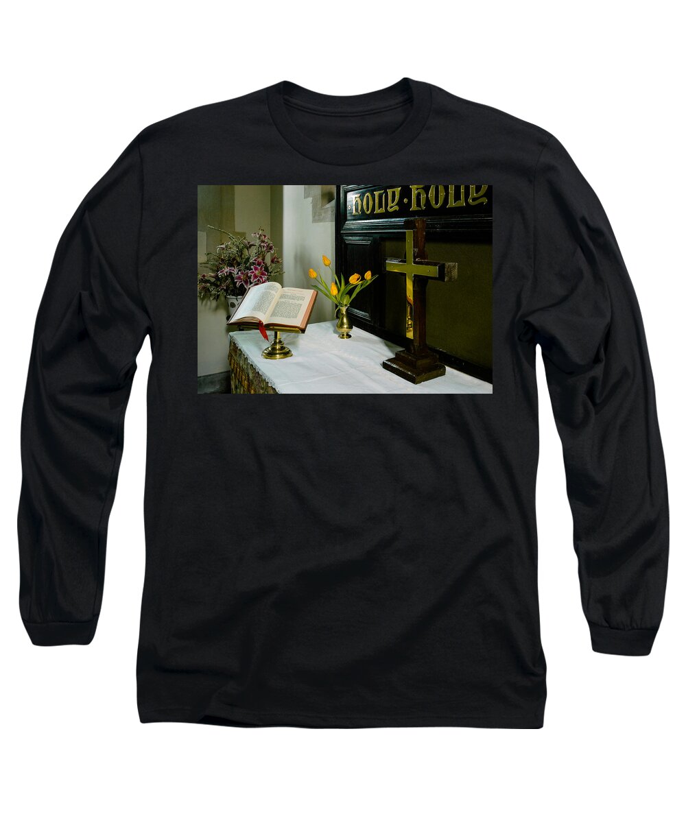 Aisle Long Sleeve T-Shirt featuring the photograph St Swithuns Church by Mark Llewellyn