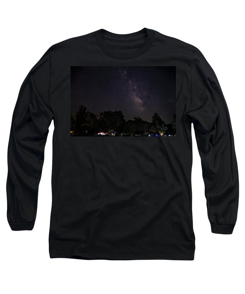 Night Long Sleeve T-Shirt featuring the photograph Starry Night Milky Way by Stacy Abbott