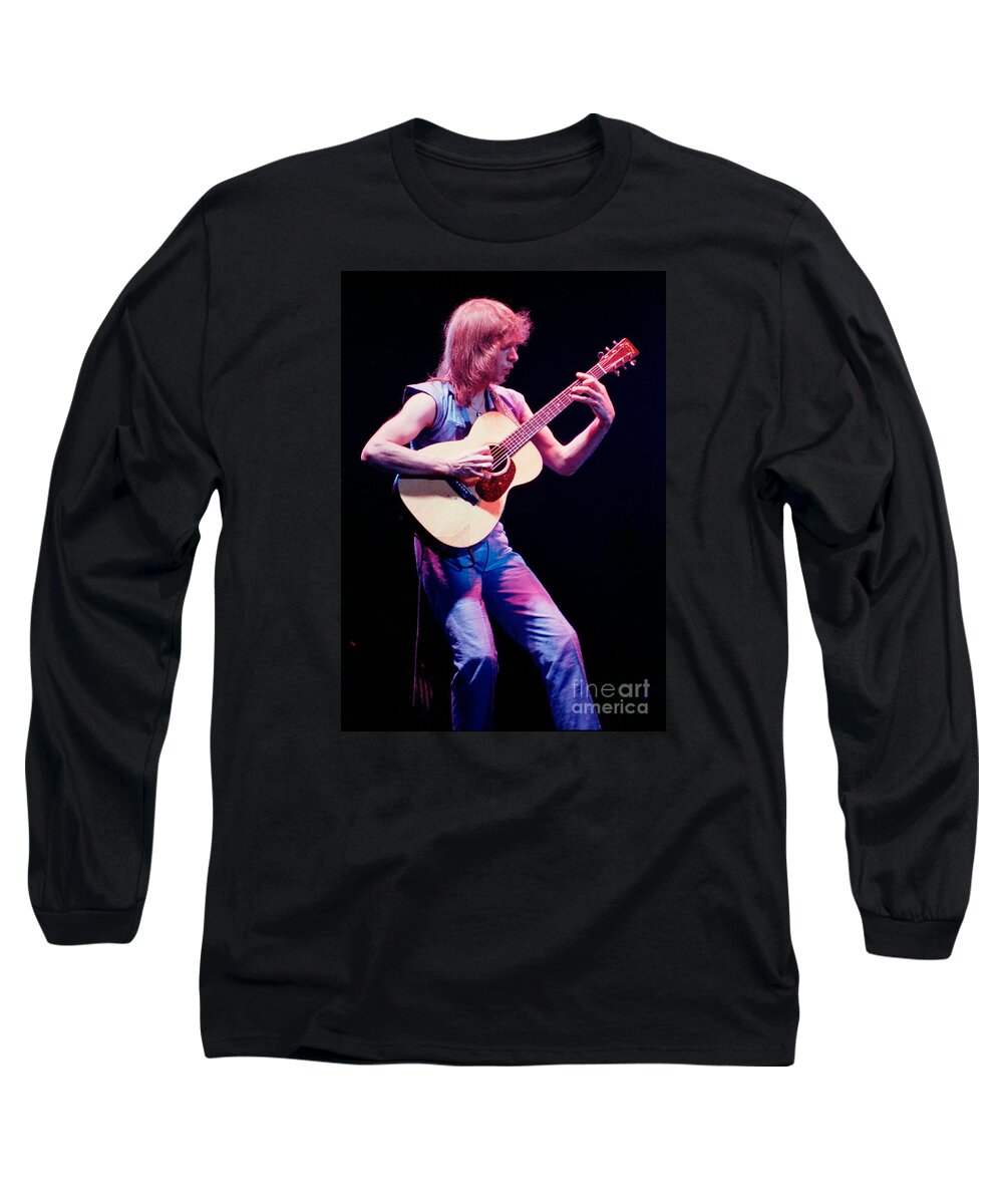 Steve Howe Long Sleeve T-Shirt featuring the photograph Steve Howe of Yes performing The Clap by Daniel Larsen