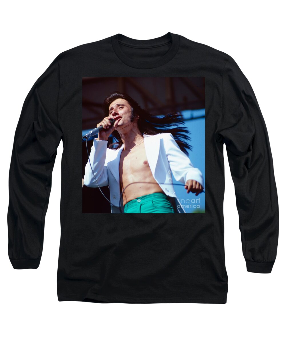 Concert Photos For Sale Long Sleeve T-Shirt featuring the photograph Steve Perry of Journey at Day on the Green by Daniel Larsen