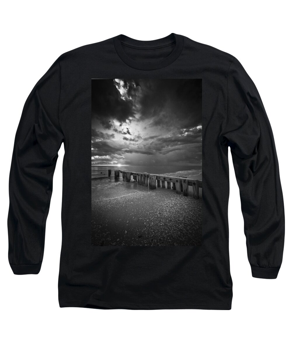 Sunset Long Sleeve T-Shirt featuring the photograph Storm Over Naples Florida Beach by Bradley R Youngberg