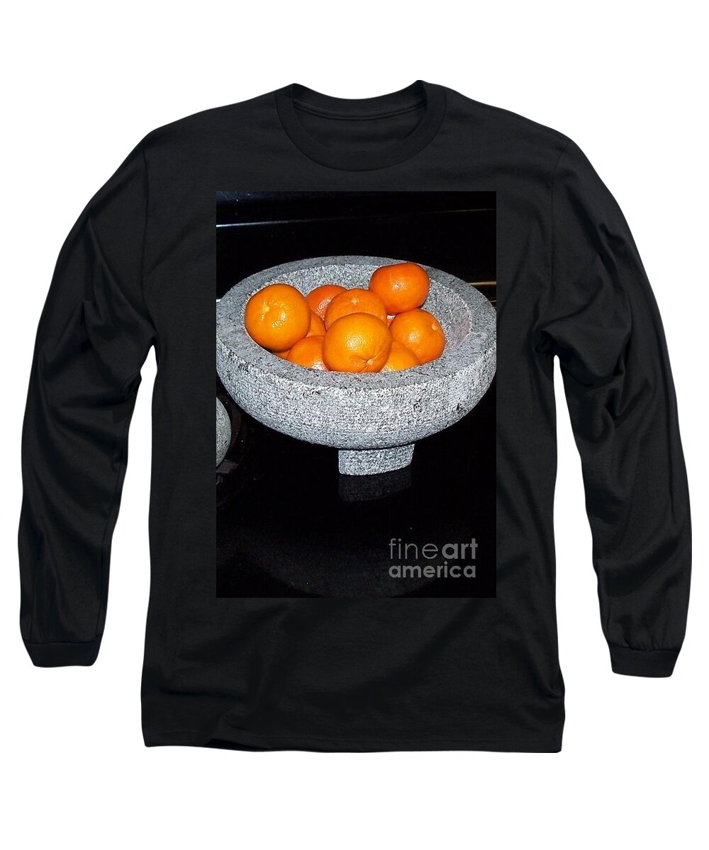 Orange Long Sleeve T-Shirt featuring the photograph Study In Orange And Grey by Susan Williams