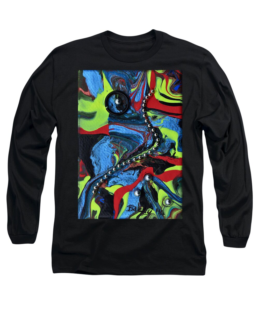 Modern Long Sleeve T-Shirt featuring the painting Succumb To Darkness by Donna Blackhall