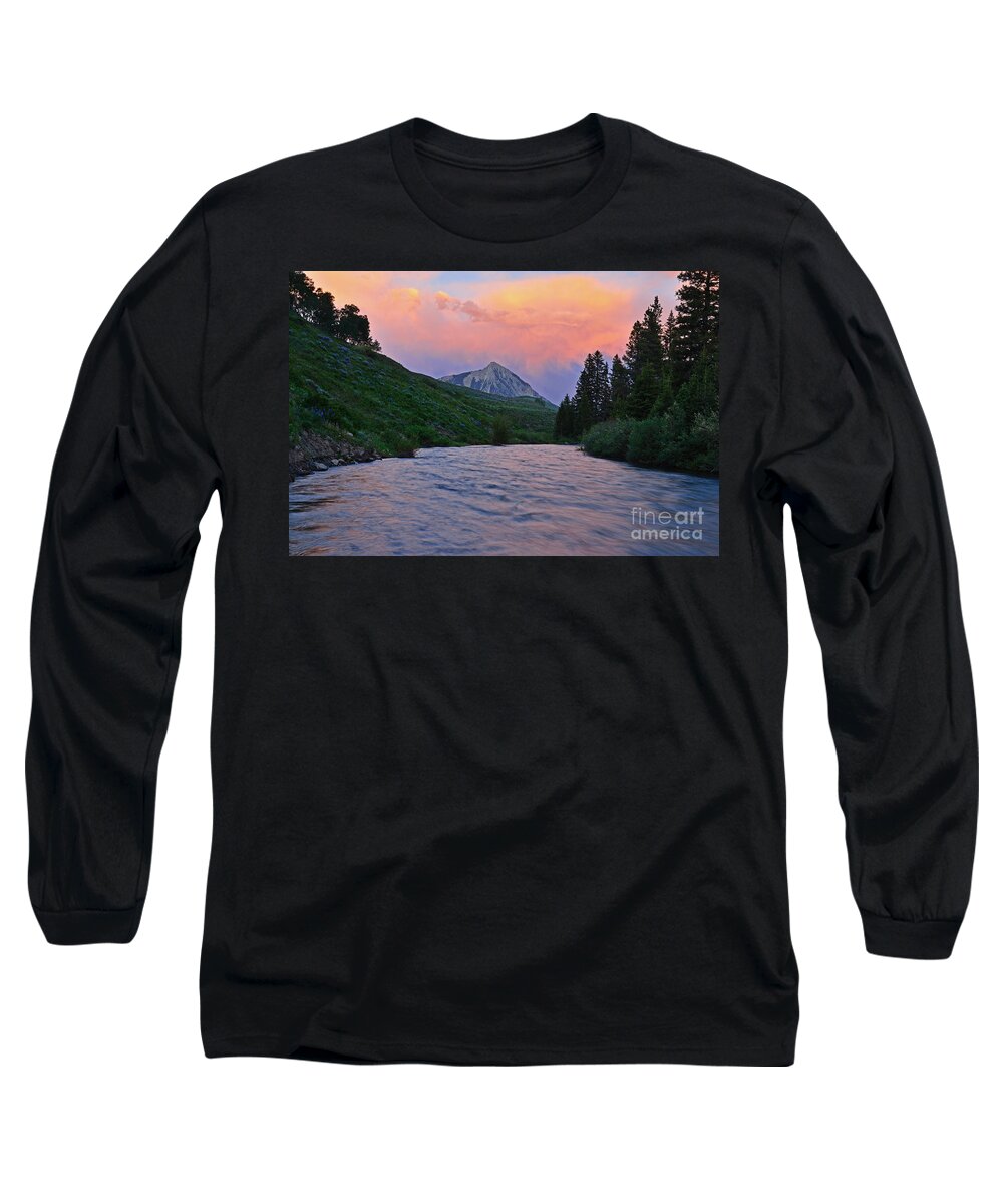 Crested Butte Long Sleeve T-Shirt featuring the photograph Summer Evening Reflections by Kelly Black