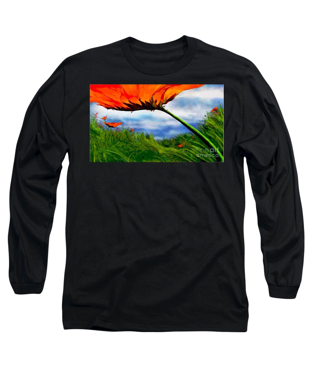 Floral Long Sleeve T-Shirt featuring the digital art Sunday Kind of Day by Mary Eichert