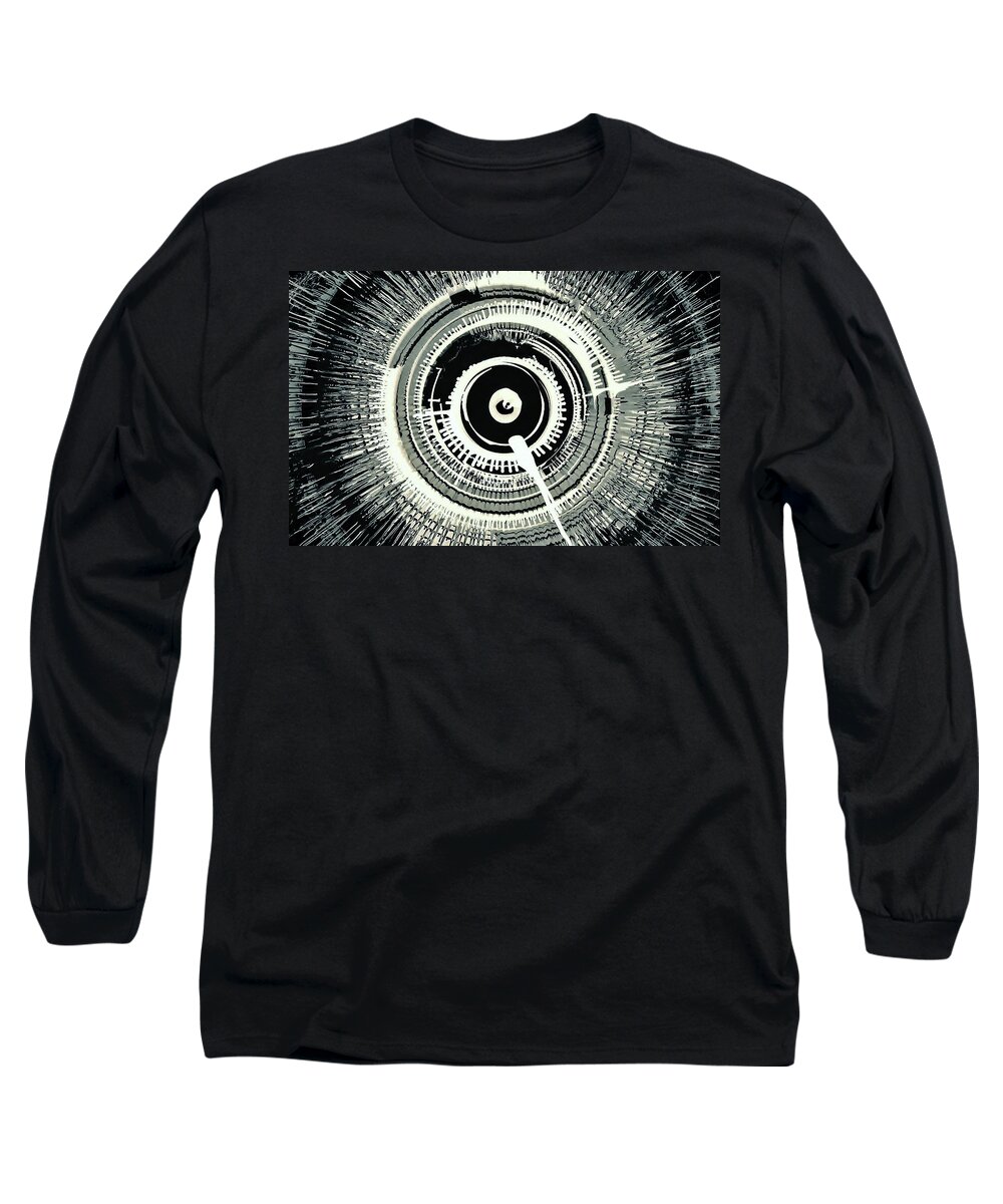 Black And White Long Sleeve T-Shirt featuring the painting Super Nova Black by David Manlove