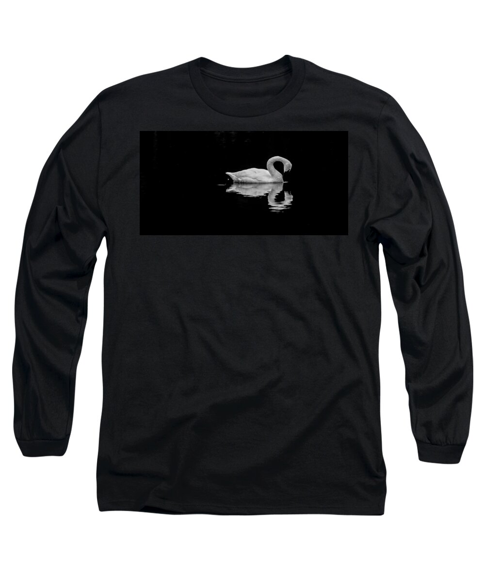Swan Long Sleeve T-Shirt featuring the photograph Swan 2 by David Downs