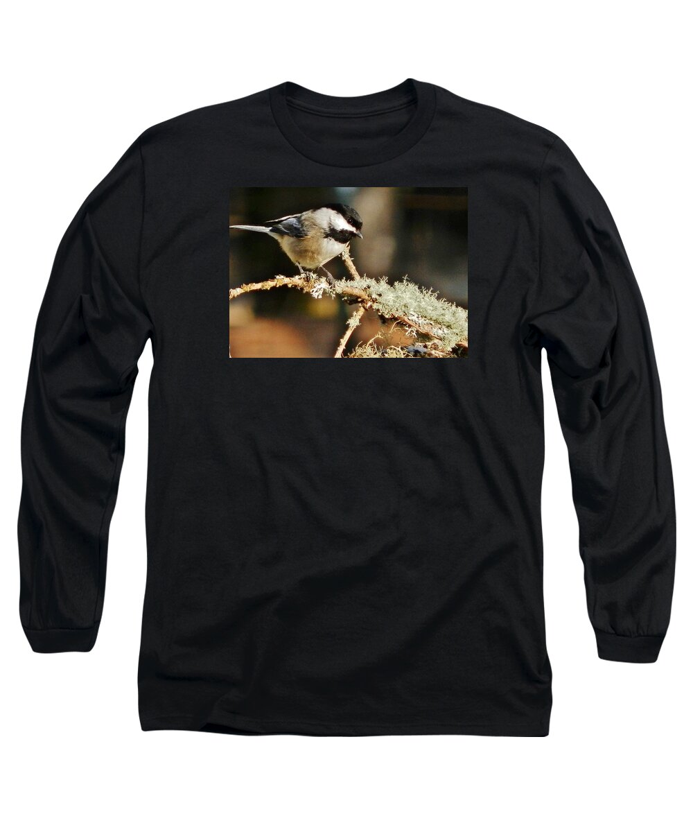 Bird Long Sleeve T-Shirt featuring the photograph Sweet Little Chickadee by VLee Watson