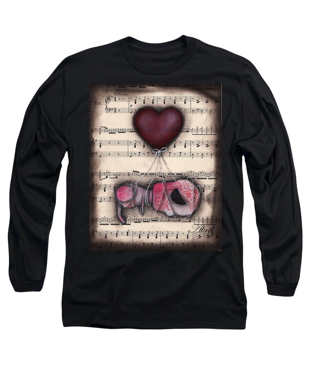 Day Of The Dead Long Sleeve T-Shirt featuring the painting Take me away- Driftin by Abril Andrade