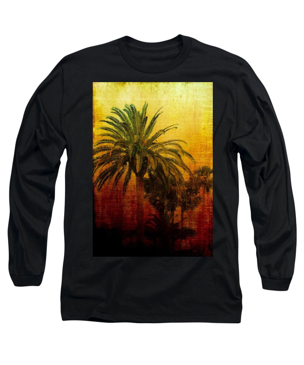 Palm Trees Long Sleeve T-Shirt featuring the digital art Tequila Sunrise by Jan Amiss Photography