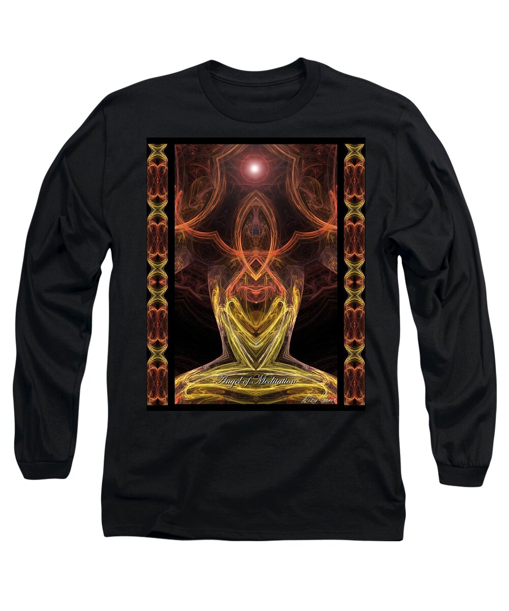 Angel Long Sleeve T-Shirt featuring the digital art The Angel of Meditation by Diana Haronis