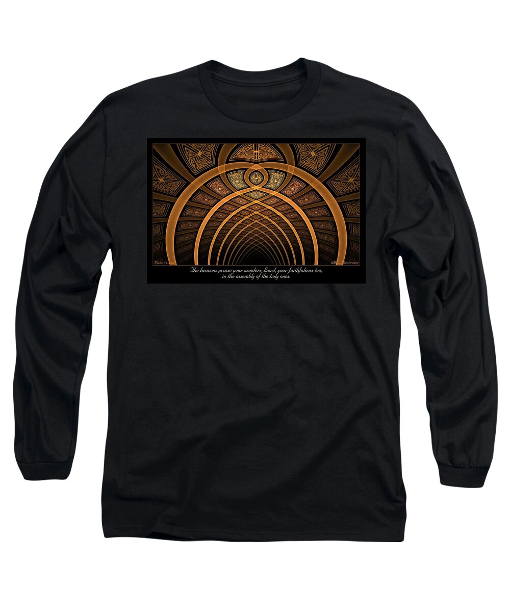 Fractal Long Sleeve T-Shirt featuring the digital art The Assembly by Missy Gainer