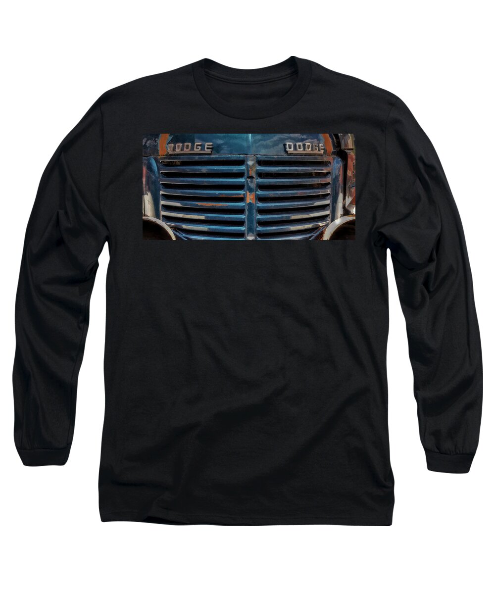 Dodge Pick Up Truck Long Sleeve T-Shirt featuring the photograph The Blue Grille by Ken Smith