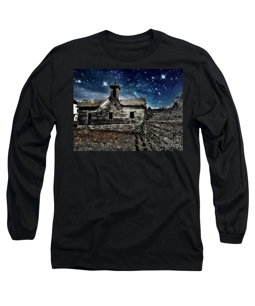 Star Long Sleeve T-Shirt featuring the digital art The First Snowfall by Kevyn Bashore