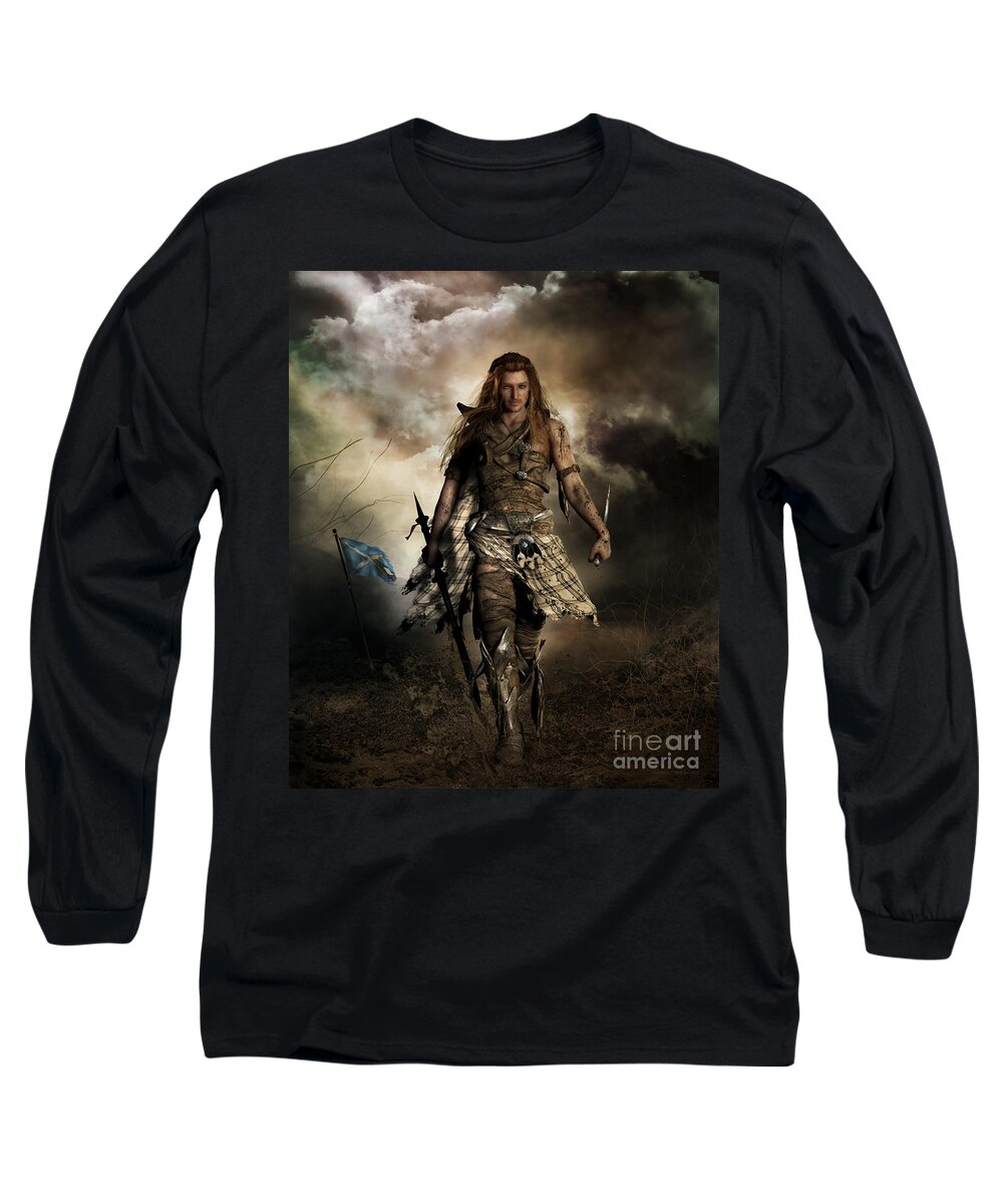 The Highlander Long Sleeve T-Shirt featuring the digital art The Highlander by Shanina Conway