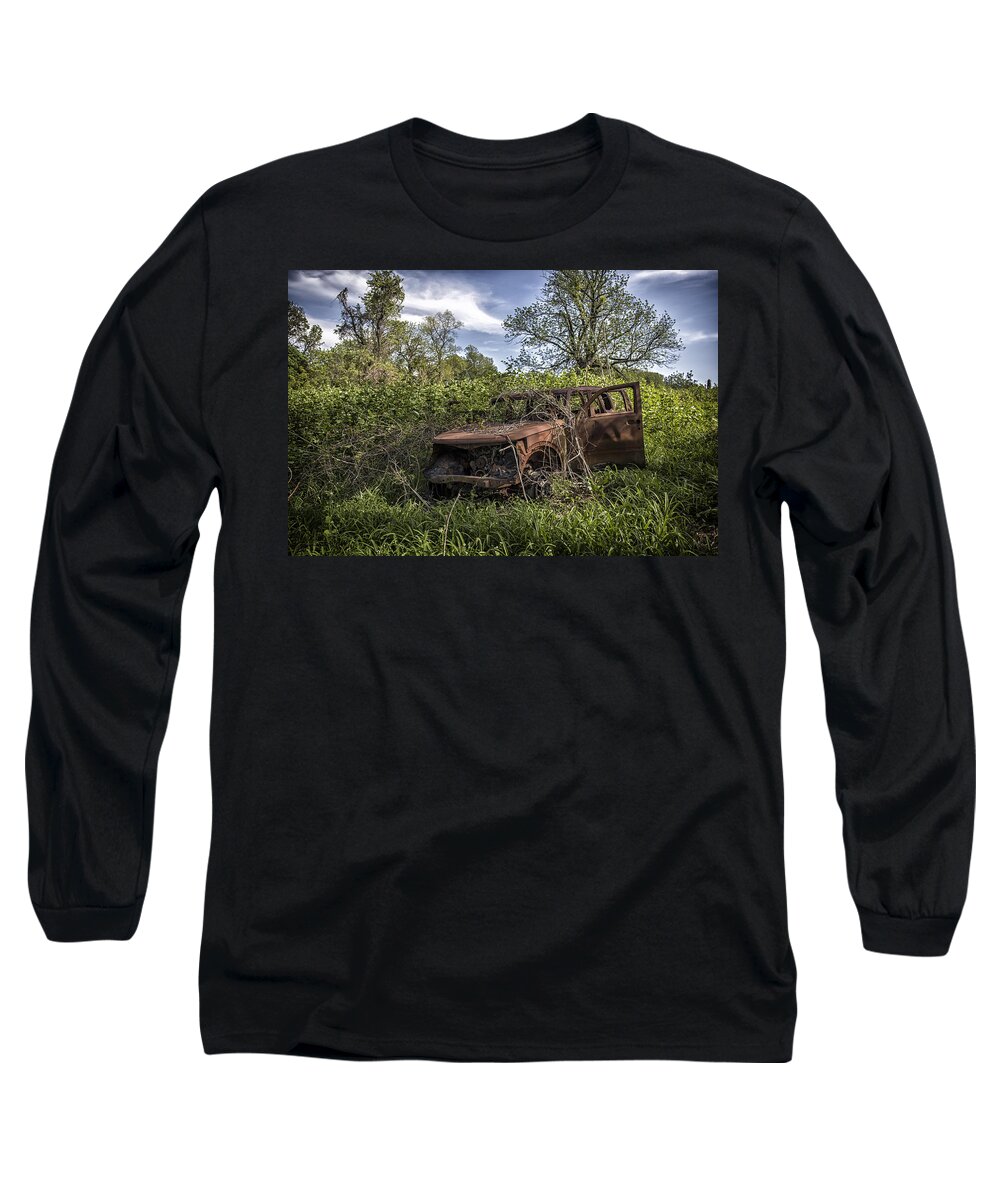 Abandoned Long Sleeve T-Shirt featuring the photograph The Hood. by Rob Dietrich