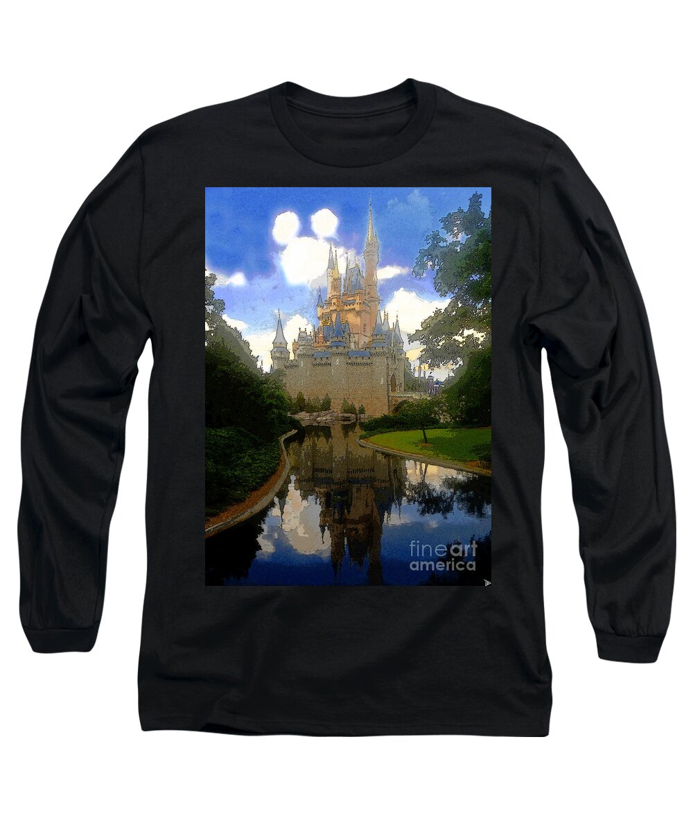 Art Long Sleeve T-Shirt featuring the painting The House of Cinderella by David Lee Thompson