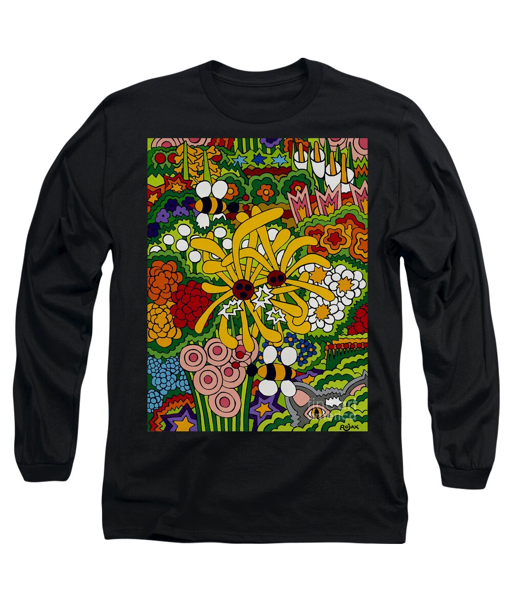 Garden Long Sleeve T-Shirt featuring the painting The Hunter by Rojax Art