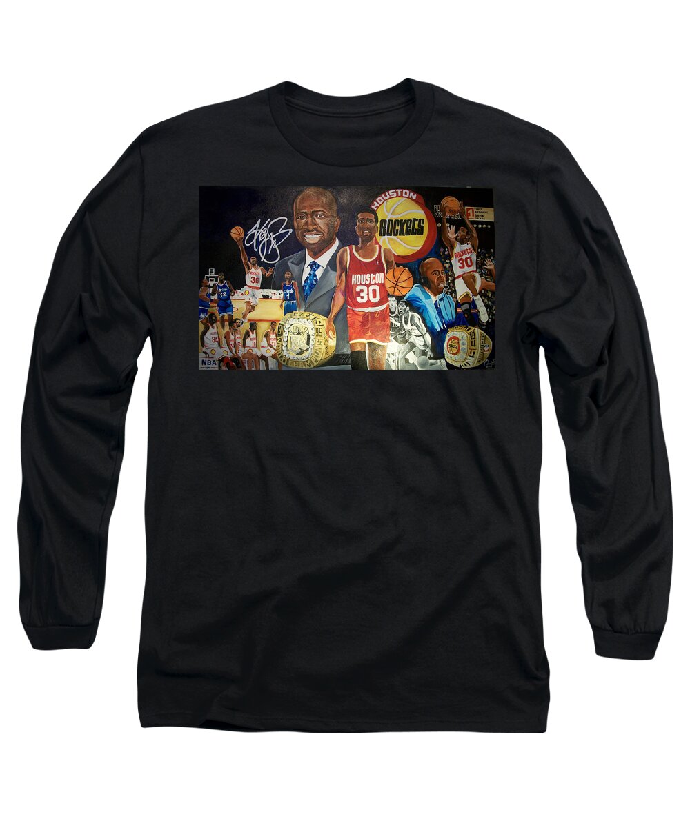 Nba Kenny Smith Sports Basketball Long Sleeve T-Shirt featuring the painting The Jet by Femme Blaicasso