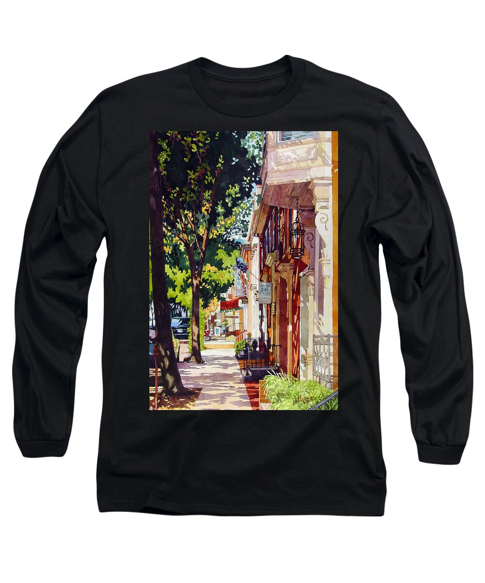 Landscape Long Sleeve T-Shirt featuring the painting The Long Walk to Market by Mick Williams
