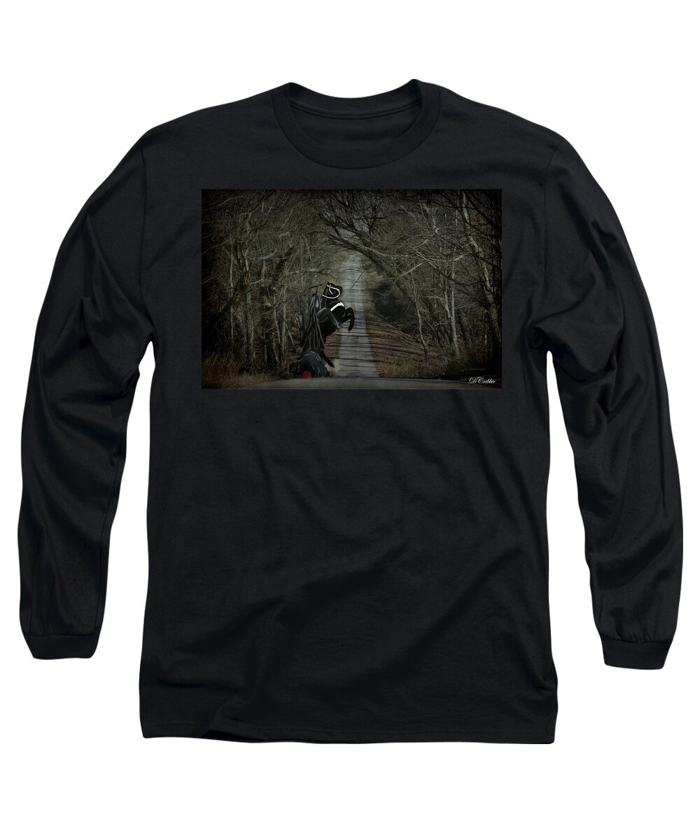 Horse Long Sleeve T-Shirt featuring the digital art The Nightmare by Davandra Cribbie