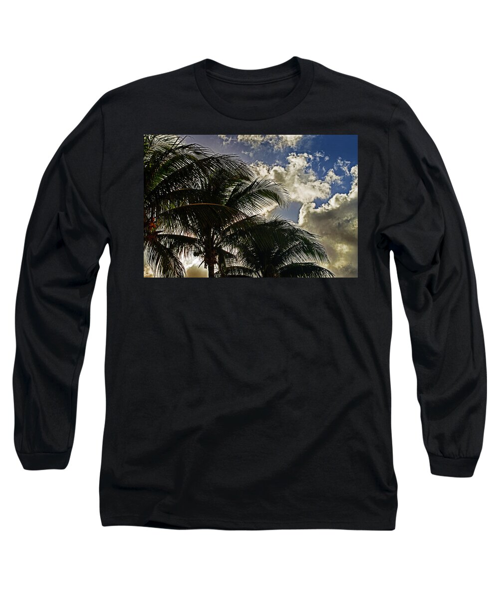 Nassau Long Sleeve T-Shirt featuring the photograph The Palm Before the Storm by Bill Swartwout