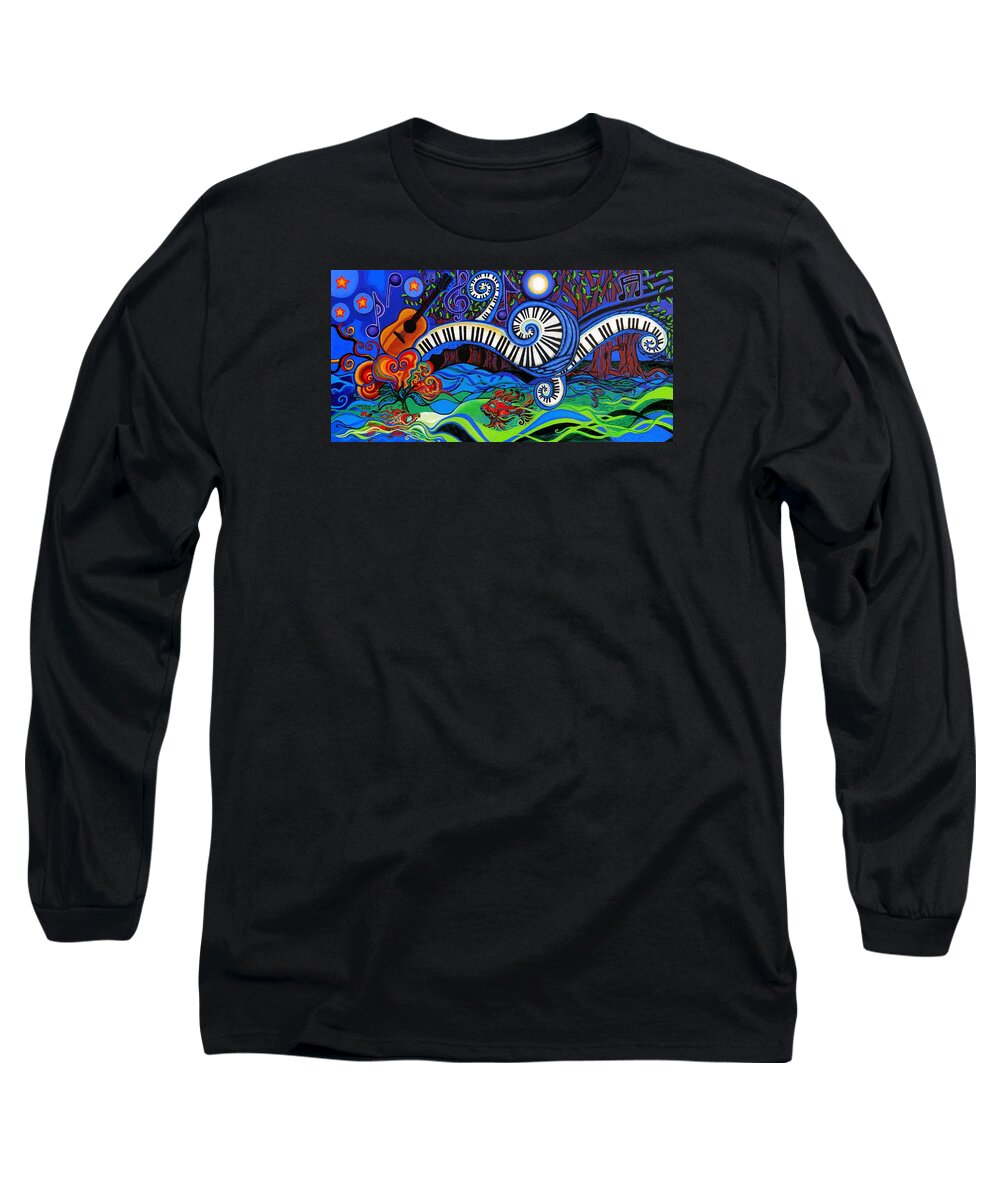 Music Long Sleeve T-Shirt featuring the painting The Power Of Music by Genevieve Esson
