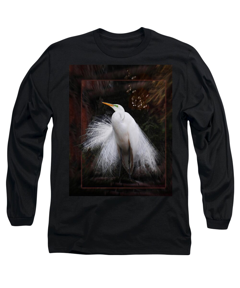 Egret Long Sleeve T-Shirt featuring the photograph The Prince by Melinda Hughes-Berland