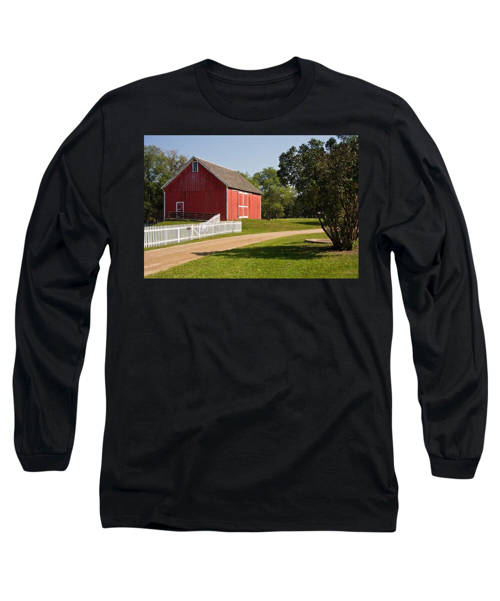 Barn Long Sleeve T-Shirt featuring the photograph The Red Barn by Sue Leonard