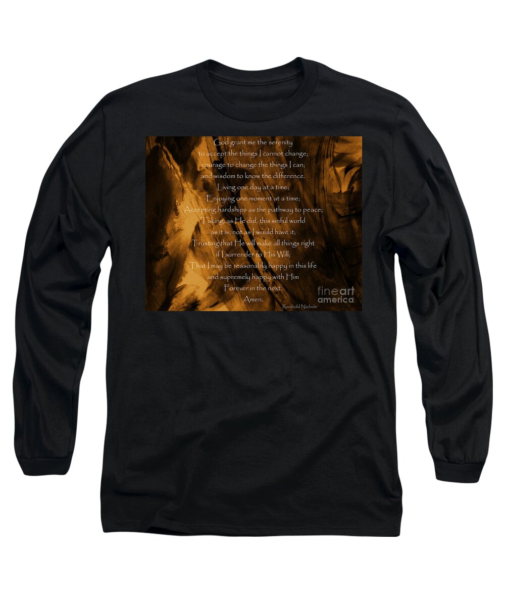 Prayer Long Sleeve T-Shirt featuring the photograph The Serenity Prayer by Andrea Anderegg