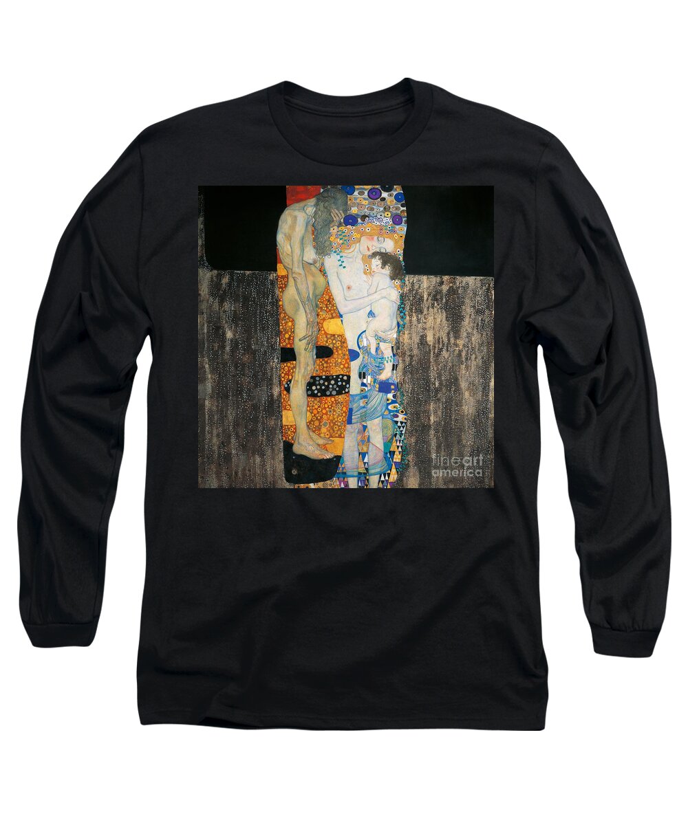 Allegory Long Sleeve T-Shirt featuring the painting The three ages of woman by Gustav Klimt