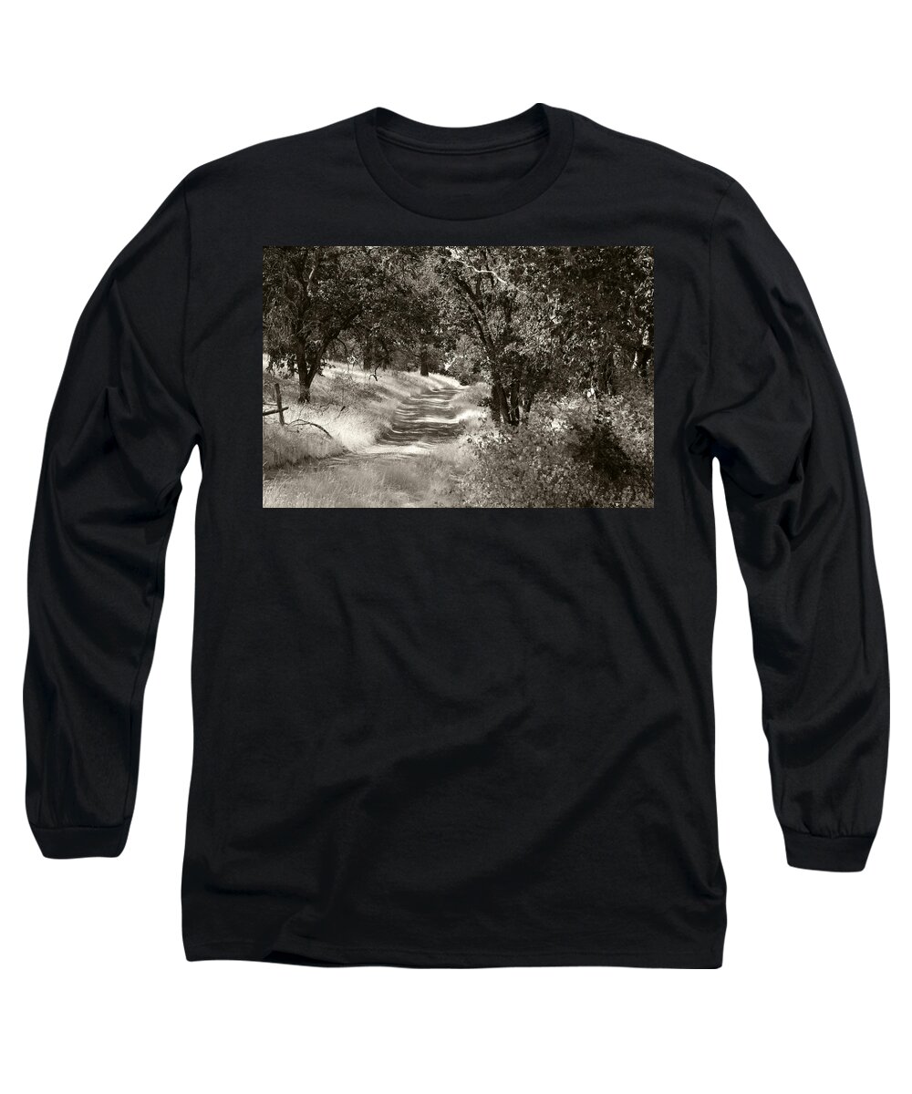 Country Long Sleeve T-Shirt featuring the photograph The Wooded Path by Kathleen Grace