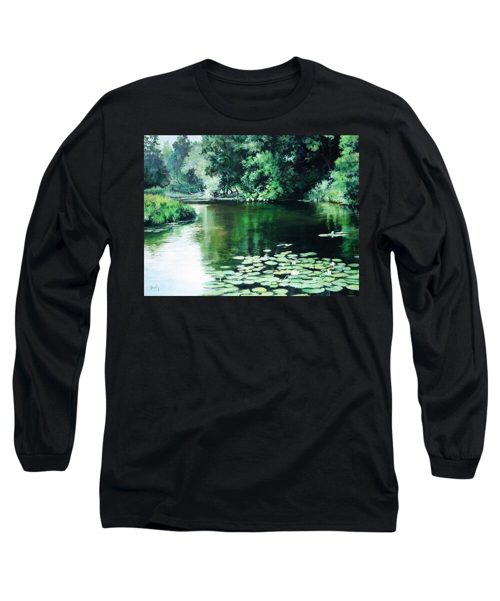 Landscape Long Sleeve T-Shirt featuring the painting Their Spot by William Brody