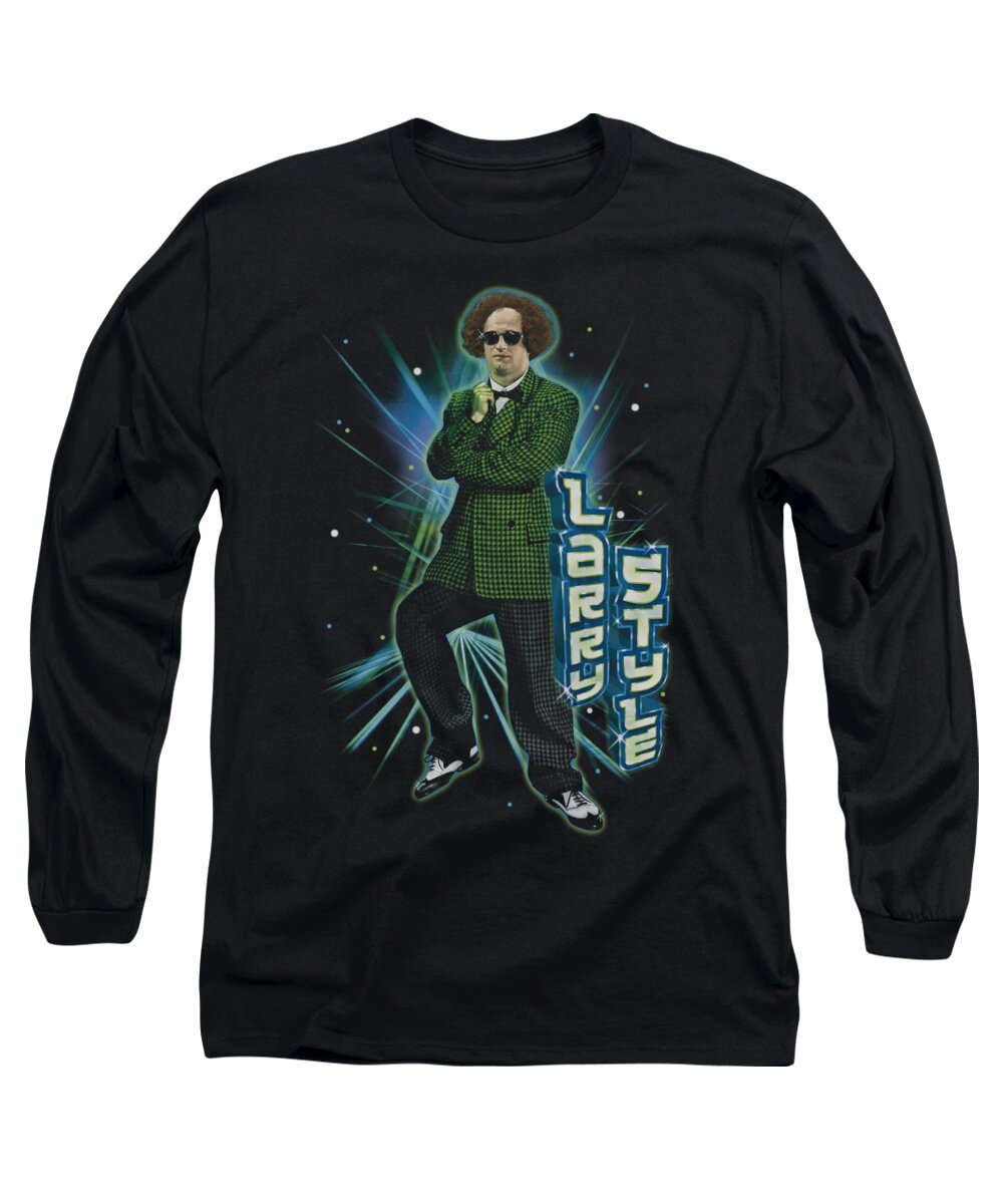 The Three Stooges Long Sleeve T-Shirt featuring the digital art Three Stooges - Larry Style by Brand A