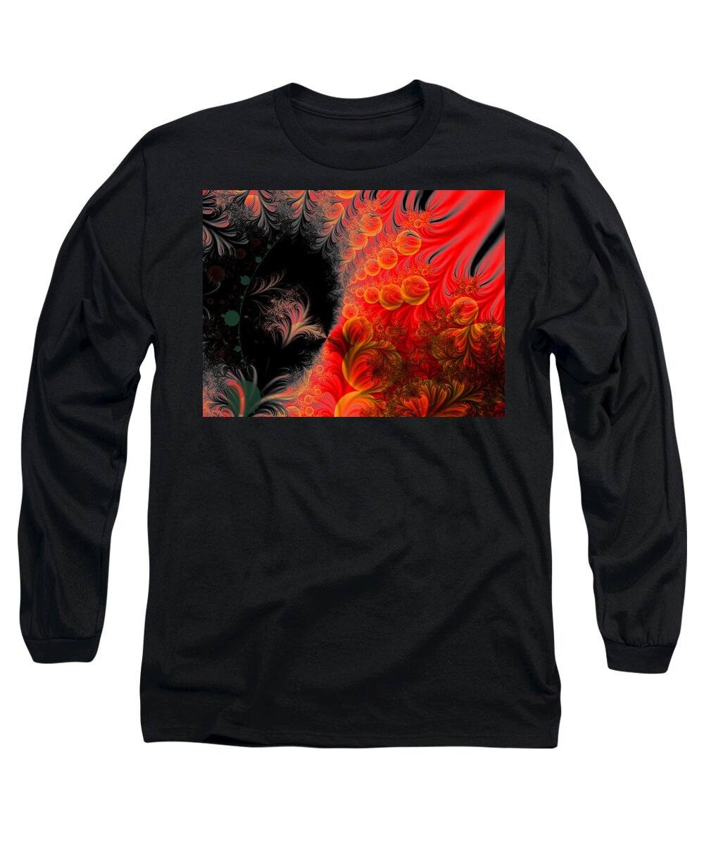 Fractal Art Long Sleeve T-Shirt featuring the digital art Through The Black Hole by Elizabeth McTaggart
