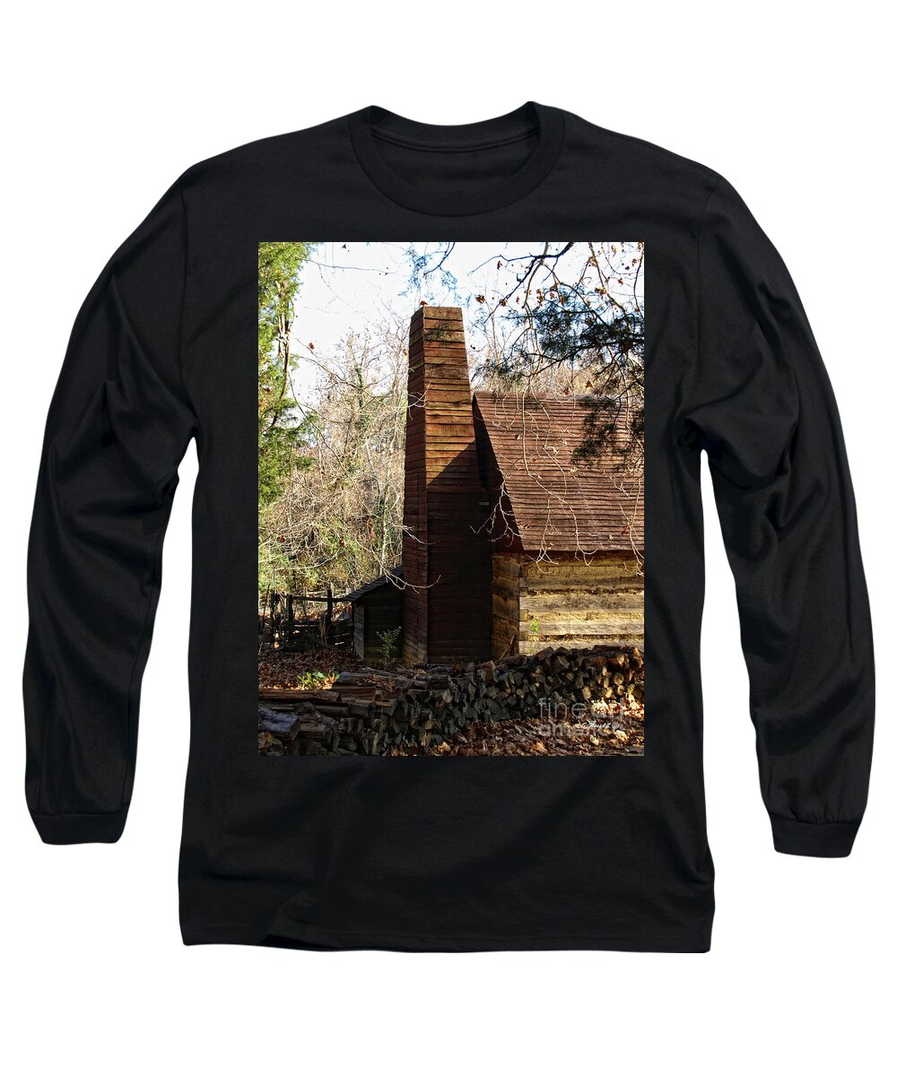 Log House Long Sleeve T-Shirt featuring the photograph Time Past by Shari Nees
