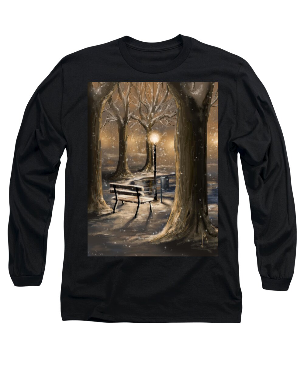 Winter Long Sleeve T-Shirt featuring the digital art Trees by Veronica Minozzi