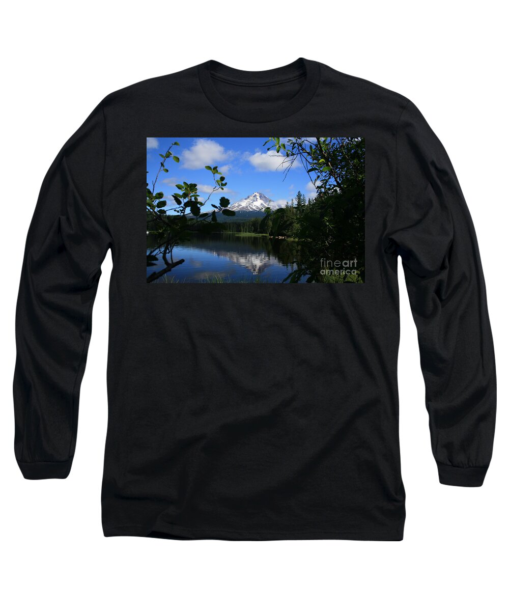 Landscape Long Sleeve T-Shirt featuring the photograph Trillium Lake with Mt. Hood by Ian Donley
