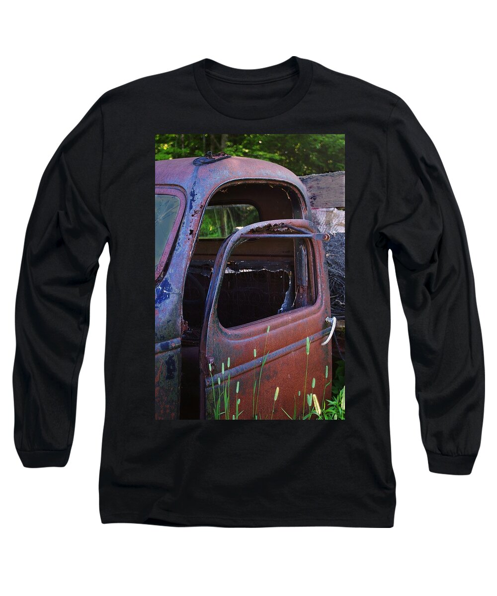 1946 Chevy Truck Long Sleeve T-Shirt featuring the photograph Truck and Door by Randy Pollard