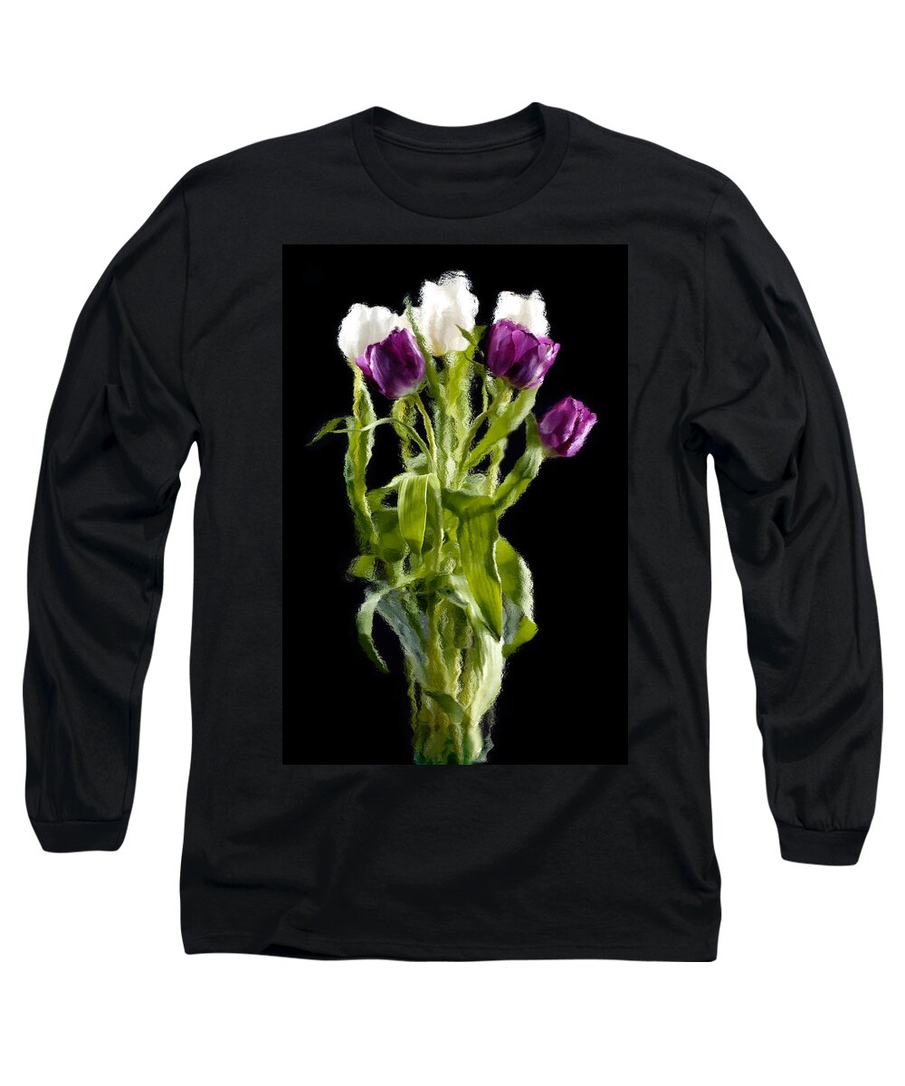 Tulip. Impressionistic Long Sleeve T-Shirt featuring the photograph Tulip Impressions III by Penny Lisowski