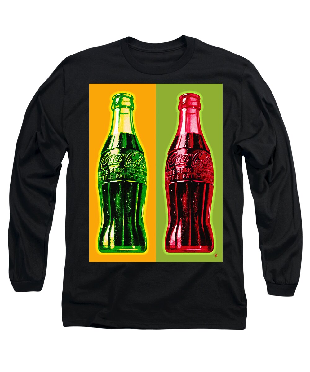  Grajphic Long Sleeve T-Shirt featuring the digital art Two Coke Bottles by Gary Grayson