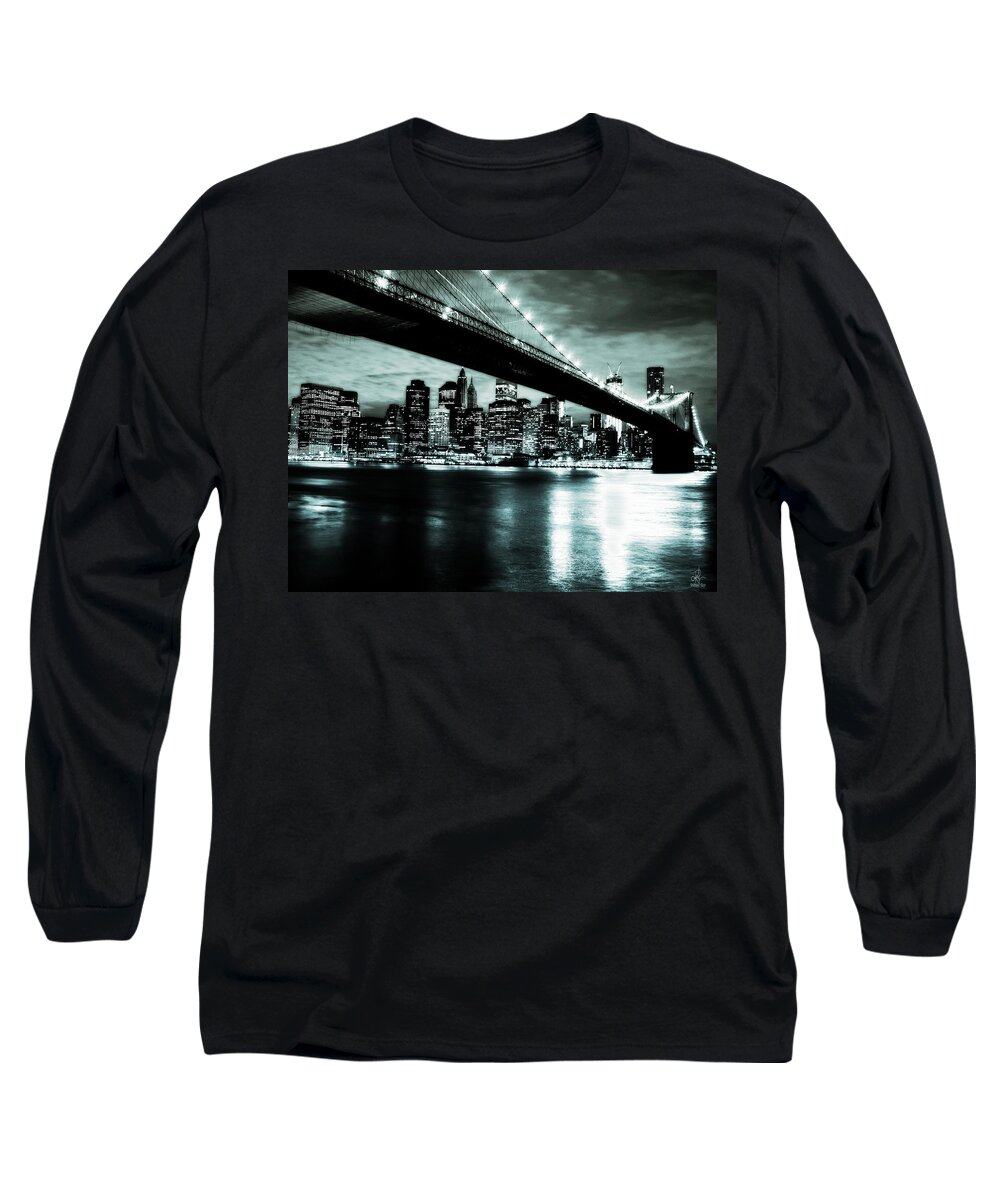 Bridges Long Sleeve T-Shirt featuring the digital art Under the Bridge by Pennie McCracken
