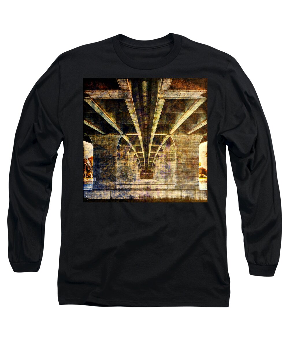 Bridge Long Sleeve T-Shirt featuring the photograph Under the Bridge San Diego California by Roger Passman